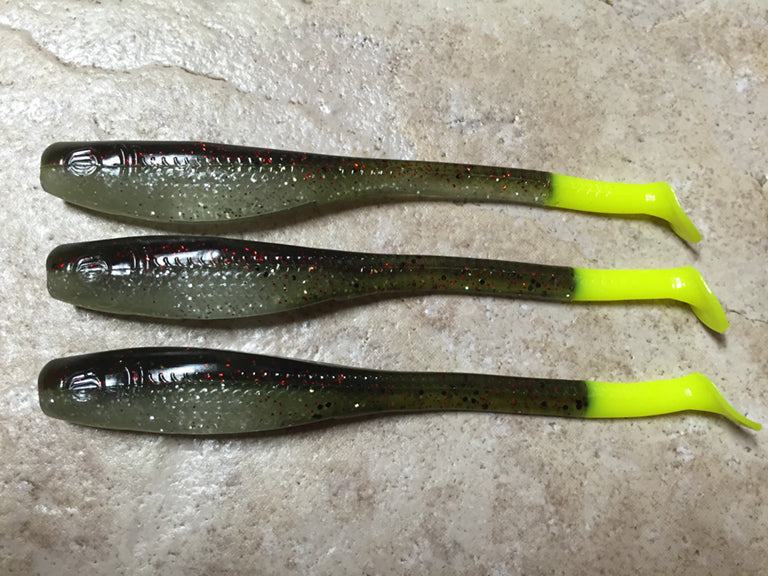 Down South Lures Super Model 5 Paddle Tail Swimbaits 6-Pack (Made in USA)
